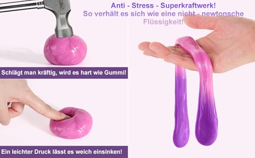 ENCOVY Magic Knete Intelligente Slime 80g, Magische Putty Inteligenteknete Violett Wärmeempfindlicher Dough Farbwechsel, Therapieknete, Stressball Ersatz DIY Spielzeug Kinder Jungen Mädchen Erwachsene