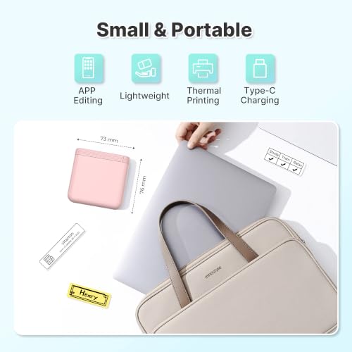 FLEXYVA P24 Label Maker with 3 Tapes, Bluetooth Label Maker Machine, Pink | APP Editing with Mult-Templates Sticker Printer, 203DPI Mini Thermal Label Printer for Home School Office Clothes Organizing, image 2