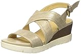 Innenmaterial: Leder Geox Damen D MARYKARMEN Plus B Plateausandalen, Beige (Lt Gold/Beige), 39 EU