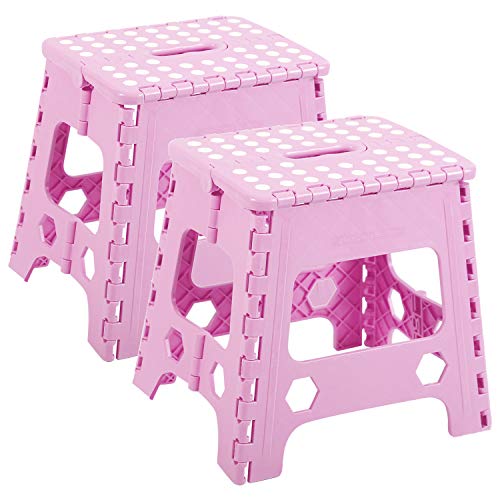 REDCAMP 2-Pack Folding Step Stools for Adults and Kids, 12 Inch High Heavy