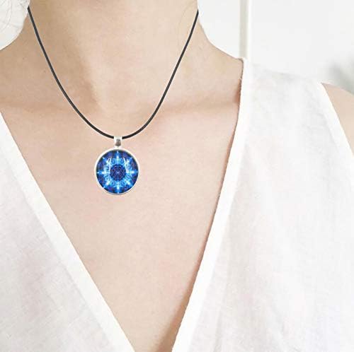 DUGYIRS 30 Pieces Pendant Trays with 30 Pieces Cabochon Glass and 30 Pieces Necklace Cord for DIY Souvenir Jewelry Photo Pendant Craft Making