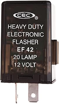 CEC Heavy Duty Electronic Flasher EF42, 12 Volt, 20 Lamp, 2 Terminal, for Trucks