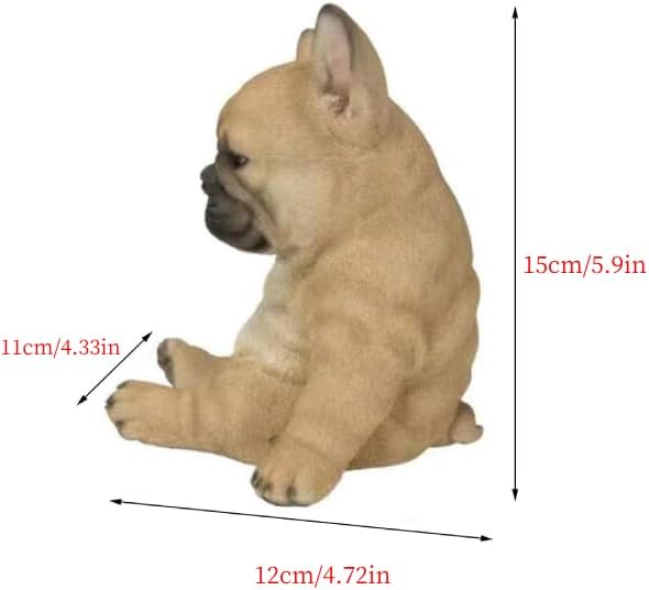 Miniatura 2 de Yosoo Estatua de perro, estatua de bulldog francés, escultura de animales de jardín para decoración de jardín, césped al aire libre, gnomo, patio,