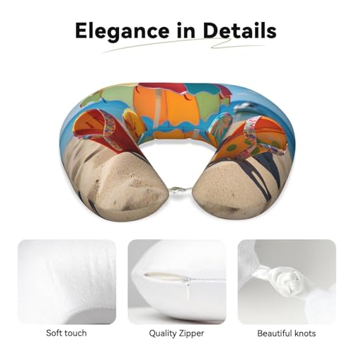 Almohada U de espuma viscoelástica negra ajustable miniatura 3