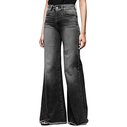 Jean évasé taille haute pour femme pantalon bootcut ourlet brut