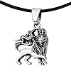 AeraVida Antique Celtic Knot Rasta Lion of Judah Sterling Silver Pendant Necklace | Hip Hop & Reggae-Inspired Jewelry | 18” Rubber Cord Necklace for Men & Women, L, Metal, No Gemstone #3