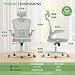 Synorla Office Chair Ergonomic Desk Chair, 330LBS Capacity, High Back Computer Design for Long Hours Comfort, Rolling Swivel Executive Task for Home Office with Flip-up Armrests（Grey）