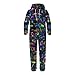 Coloranimal Magic Mushroom Print Onesie Pajamas for Women and Men One Piece Jumpsuits Front Pocket Zip Up Tracksuits Soft Long Sleeve Casual Comfortable Fashion Outfits Clothes