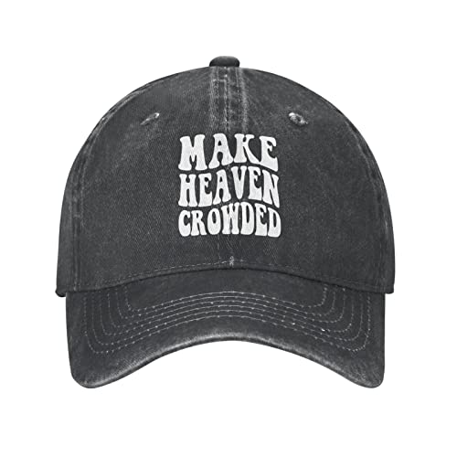 Image of Oudrspo Make Heaven Crowded Hat for Men Baseball Hat Adjustable Hats Black