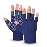 Tolenre Hommes Gants de Cyclisme Gants Demi-Doigts Courts Gants de Sport Anti-dérapants Pr...
