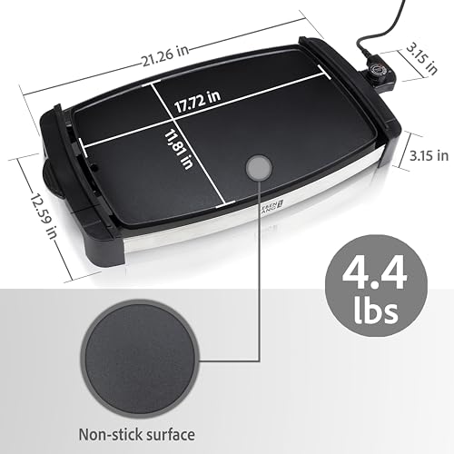 Lebenlang 18" Large Electric Griddle thumbnail 3