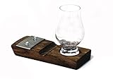 Whiskey glass coaster with cigar holder (Glencairn Glass)