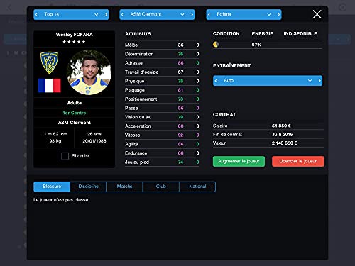 Pro Rugby Manager 2015 Pc - vue 8