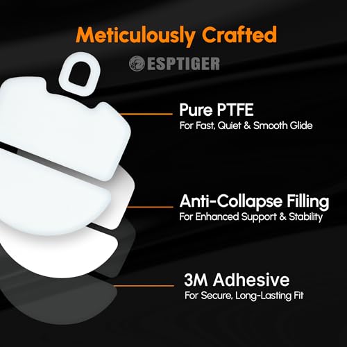 Gaming Mouse Skates ICE - V2 Skates for Razer Viper V3 Pro Mouse Feet 2.5D Edge Treatment Smooth PTFE Material 3M Adhesive - White by ESPTIGER - Image 6