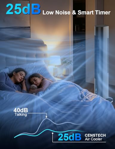Image of Windowless Air Conditioner, 35 inch Evaporative Air Cooler with 3 Speeds & 3 Modes, 25ft Remote & Smart Timer, 120Oscillating Swamp Cooler No Window Needed Portable Air Conditioners for Bedroom