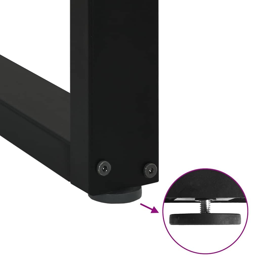 vidaXL Patas para Mesa de Bar en Forma de U (2 Unidades), Color Negro, 60 x 100-101 cm, Acero