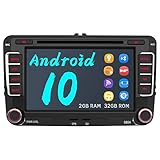  AWESAFE Android 10 Autoradio für VW Skoda Seat, 2 DIN Radio mit Navi 7 Zoll Touchscreen CD DVD Player Bluetooth MirrorLink WLAN DAB+ unterstützung