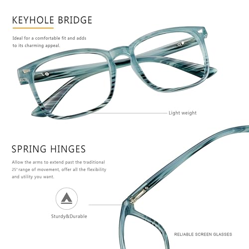 Image of Vintage Square Progressive Multifocal Presbyopic Glasses, Photochromic Gray Sunglasses for Men Women Readers (Slate Blue,+0.00 /+3.00 Magnification)