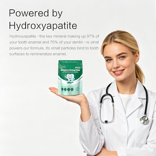 Remineralizing Chewing Gum with Hydroxyapatite & Xylitol – Sugar Free Oral Care Gum for Fresh Breath & Enamel Support – 100g — view 6