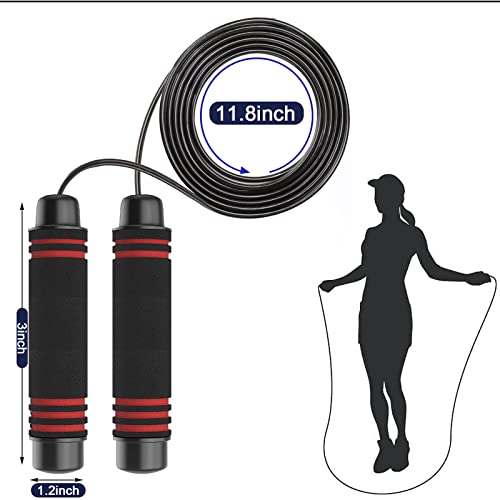 Jump Rope For Fitness, Exercise Jumprope For Men Women And Kids Workout, Tangle-Free Ball Bearings For Rapid Speed And Endurance Training, Adjustable Length Skipping Rope With Comfortable Foam Handles For Comfortable Workouts #TOP1