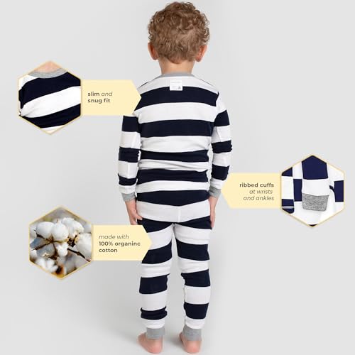 image for Burt's Bees Baby Baby Boys' PJ Set, Tee and Pant 2-Piece Pajamas, 100%