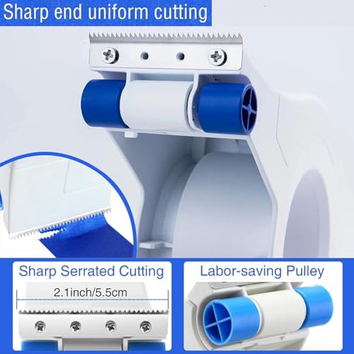 Image of Masking Paint Tape Applicator with 5 Rolls Blue Masking Tape, 3-Wheel Design Cutting Tape Dispenser Tool for Precise Edges on Walls Trim and Door Frames