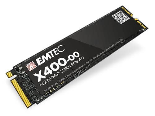 EMTEC - Disque SSD Interne Collection X400 Power Pro M.2 2280 NVMe - 2To, 2TB - ECSSD2TX400 - PCIe Gen4x4 - 3D NAND - Idéal pour Gamer, Jeux Vidéo, Charge de Travail Intensives