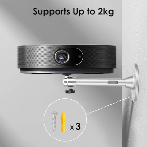 Linkstyle Mini Beamer Halterung Deckenhalterung, 18cm Mini Projektor Halterung Geeignet 360° Drehbar & 90° Neigbar für Die Decke Wand, Traglast 2kg