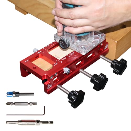 JOJOCY 1229 Hinge Jig Plus, Dual Clamping Door Hinges Mortiser Kit with Strike & Latch Templates, Self-Aligning Hinge Jig for 2.5â€ to 5.5â€ Hinges