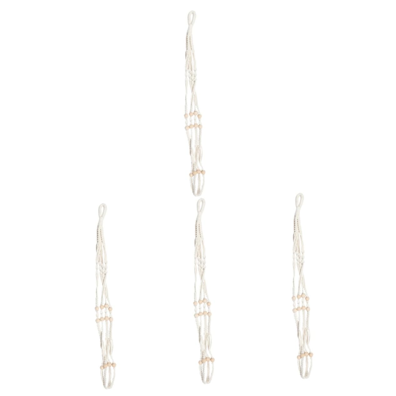 YARNOW Lot De 4 Suspensions pour Plantes en Coton Tissé Filet De Suspension pour Plantes en Soie Décoration Murale Peu Encombrante