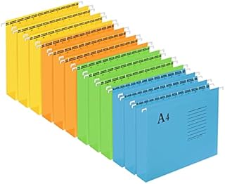 Zsanhua A4 Suspension Files 12 PCS, A4 Suspension Files for Filing Cabinet, Hanging Filing Storage Folders File Dividers with Tabs and Inserts for File Classification Office Home School Organization
