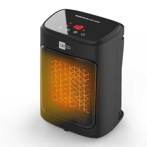 aeco EcoHeat Core 2000W Heizlüfter Energiesparend klein LED Touch ECO-Modus leise Mini Heater 24 Std. Timer 2 Heizstufen PTC Keramik...