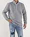 ZENTHACE Mens Quarter-snap Quilted Fleece Pullover Sweater Long Sleeve Henley Sweatshirt Winter Casual Warm Jacket Light Grey XXL
