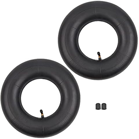 (2-Pack) 13x5.00-6 12x5.00-6 Inner Tube Replacement for Dirt Quad Razor, Dirt Bike, Go Kart, ATV, Lawn Mower, Yard Tractor, Wagon, Hand Truck with 6 inch rim, TR87 Angled Valve Stem Cover