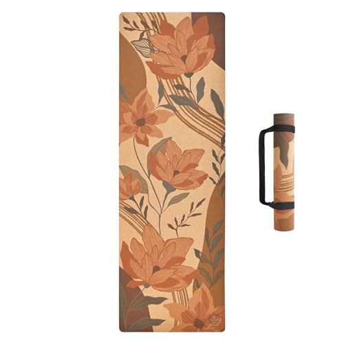 Cork Yoga Mat with Natural Rubber Base, Extra Size, Thickness and Support, Excellent Cushion & Grip, Non-Slip, Non-Toxic, Sweat-Resistant, Sustainable, Eco-friendly Exercise Mat