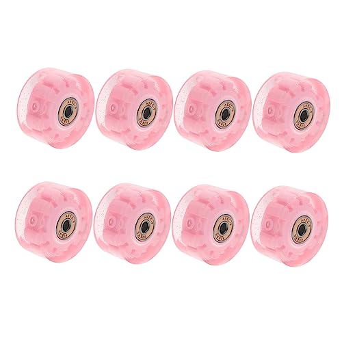 8 Piezas Ruedas Luminosas Para Patines Patear Rodillos Patines Para Hombres Patines Reemplazan Ruedas Rodillo De Doble Iluminar Patines Ruedas De Skate Patineta Patín Rosa Pu SUPVOX