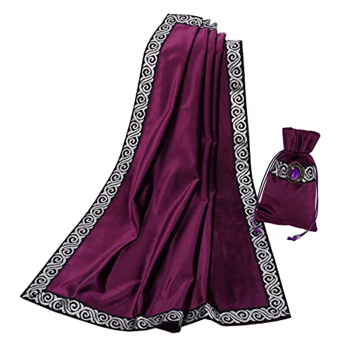 BLESSUME Nappe de Tarot avec Sac Nappe d'autel Wicca carrée en Velours