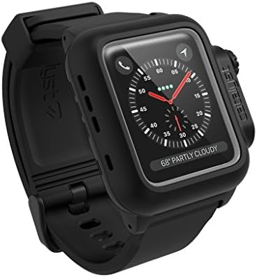 Waterproof case for Apple Watch 42mm Series 2 & 3 With Premium Soft Silicone - Resistant [rugged protective case], Stealth Black image 5