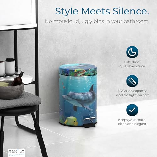 Caneca de Basura Sanilo Pequeña para Baño con Tapa 1.3 galones miniatura 3