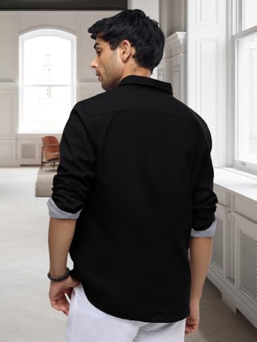 Pinkmint Store Pinkmint Men's Black Casual Shirt - Image 3