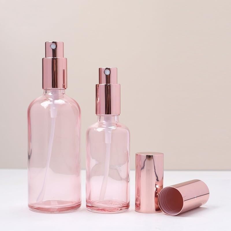 Mini Bottiglie di Profumo da Viaggio, Atomizzatore di Profumo 1pc Bottiglie di Profumo Ricaricabili 5ml-100ml Coperchio Rosa Vetro Rosa Liquido Pipetta Nebulizzazione Bottiglia Spray Ricaricabile (Col
