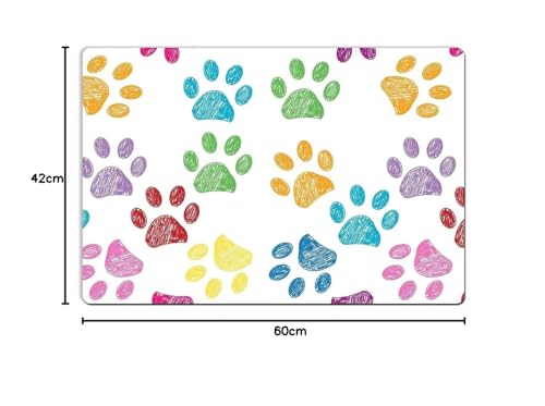 YISUMEI Paw Bathroom Rugs Non Slip Black Bath Mats Super Absorbent Bath Mat for Bathroom 17"x24",Colorful Dog Cat Paw - Image 3