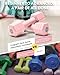 Adjustable Dumbbells Set, 4 in 1 Hand Weights Set for Women Men 10 LB Dumbbell Pair Each 2lbs 3lbs 4lbs 5lbs Weights Dumbbells Set with TPU Soft Rubber Handle for Home Gym Exercise Fitness - Pink