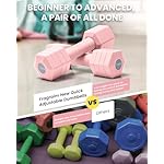 Adjustable Dumbbells Set, 4 in 1 Hand Weights Set for Women Men 10 LB/ 12 LB Dumbbell Pair Each 2lbs 3lbs 4lbs 5lbs Weights Dumbbells Set with TPU Soft Rubber Handle for Home Gym Exercise Fitness - Image 5