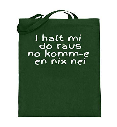 Sac en toile de jute vert avec de longues anses 38x42 cm imprimé humour