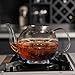 CNGLASS 900ml Glass Teapot with Removable Infuser,Clear Tea Kettle Stovetop Safe,Blooming and Loose Leaf Tea Maker