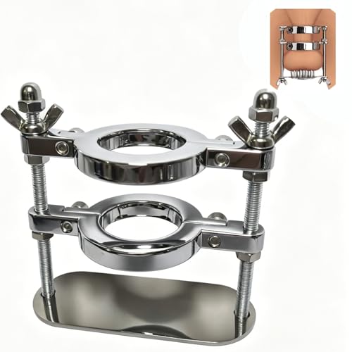 JXszxbt Hoden-Quetscher Edelstahl Scrotal Clip Mit Spikes Hodenpresse Doppelschicht Ball Crusher Hodenring Hodenstrecker Ballstretcher CBT Erotik Bahre Slave SM Bondage Sex Sexspielzeug für Männer(C)