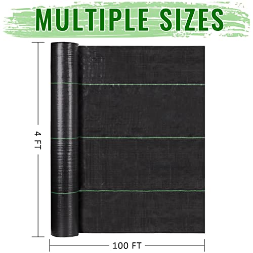 Grassclub 4Ft X 100Ft Weed Barrier Landscape Fabric Heavy Duty Premium Weed Control Fabric Durable & Eco-Friendly Weed Block Gardening Mat #TOP1