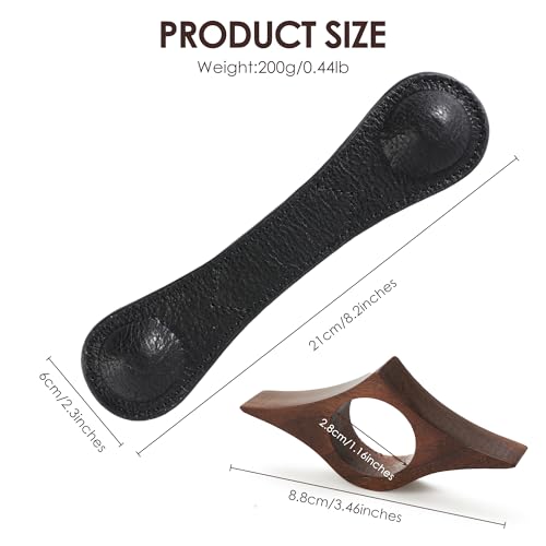 Image of KINIVA Leather Weighted Bookmarks Book Weight Page Holder for Reading,Book Open Holder for Kids Adult,Gifts for Reader (01 Black+04 Wood)