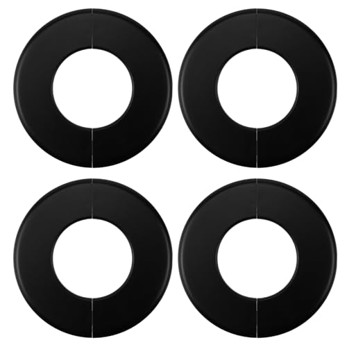 Antrader 4 Pack ABS Round Escutcheon Plate Plastic Wall Hole Decoration Cover Wall-Mounted Water Pipe Cover Round Shower Faucet Decorative Cover, 2.52